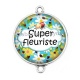 Connecteur Cabochon Argent - super fleuriste