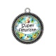 Pendentif Cabochon Argent - super fleuriste