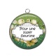 Pendentif Cabochon Argent - pour une super fleuriste