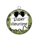 Pendentif Cabochon Argent - super fleuriste