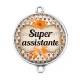 Connecteur Cabochon Argent - supper assistante
