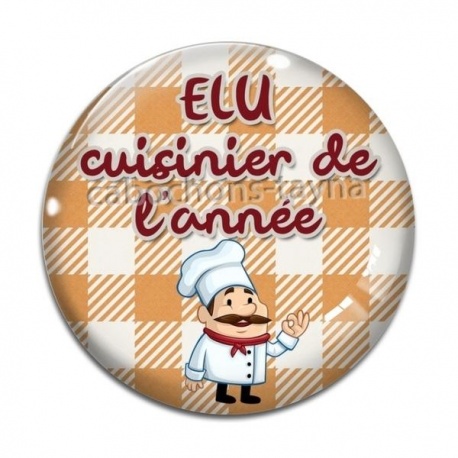 Cabochon Verre - élu cuisinier de l'année