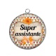 Pendentif Cabochon Argent - supper assistante