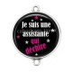 Connecteur Cabochon Argent - une assistante qui déchire