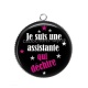 Pendentif Cabochon Argent - une assistante qui déchire