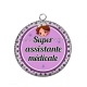 Pendentif Cabochon Argent - super assistante médicale