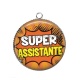 Pendentif Cabochon Argent - super assistante