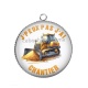Pendentif Cabochon Argent - J'peux pas j'ai chantier