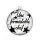 Pendentif Cabochon Argent - une chef formidable
