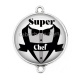 Connecteur Cabochon Argent - super chef