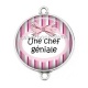 Connecteur Cabochon Argent - une chef géniale