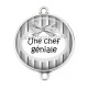 Connecteur Cabochon Argent - une chef géniale