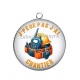 Pendentif Cabochon Argent - J'peux pas j'ai chantier