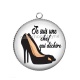 Pendentif Cabochon Argent - je suis une chef qui déchire
