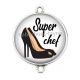 Connecteur Cabochon Argent - super chef