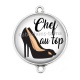 Connecteur Cabochon Argent - chef au top