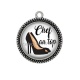 Pendentif Cabochon Argent - chef au top