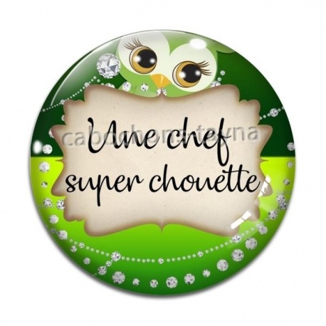 Cabochon Verre - une chef super chouette