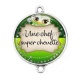 Connecteur Cabochon Argent - une chef super chouette