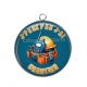Pendentif Cabochon Argent - J'peux pas j'ai chantier