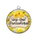 Pendentif Cabochon Argent - une chef fantastique