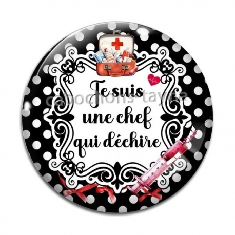 Cabochon Verre - une chef qui déchire