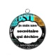 Pendentif Cabochon Argent - je suis une secrétaire qui déchire