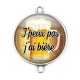 Connecteur Cabochon Argent - j'peux pas j'a bière