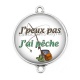 Connecteur Cabochon Argent - j'peux pas j'ai pêche