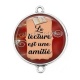 Connecteur Cabochon Argent - La lecture est une amitié