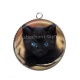 Pendentif Cabochon Argent - chat chaton