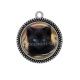 Pendentif Cabochon Argent - chat chaton
