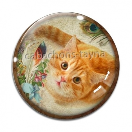 Cabochon Verre - chat