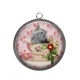 Pendentif Cabochon Argent - chat