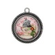 Pendentif Cabochon Argent - chat