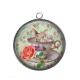 Pendentif Cabochon Argent - chat