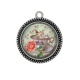 Pendentif Cabochon Argent - chat