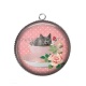 Pendentif Cabochon Argent - chat