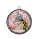 Pendentif Cabochon Argent - chat