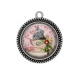 Pendentif Cabochon Argent - chat