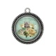 Pendentif Cabochon Argent - chat