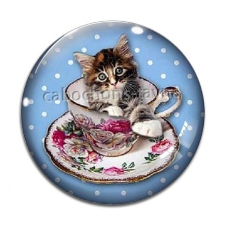 Cabochon Verre - chat