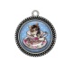 Pendentif Cabochon Argent - chat