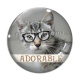 Cabochon Verre - chat adorable