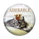 Cabochon Verre - chat adorable
