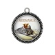 Pendentif Cabochon Argent - chat adorable
