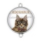 Connecteur Cabochon Argent - chat adorable