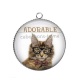 Pendentif Cabochon Argent - chat adorable