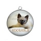 Pendentif Cabochon Argent - chat adorable