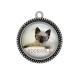 Pendentif Cabochon Argent - chat adorable